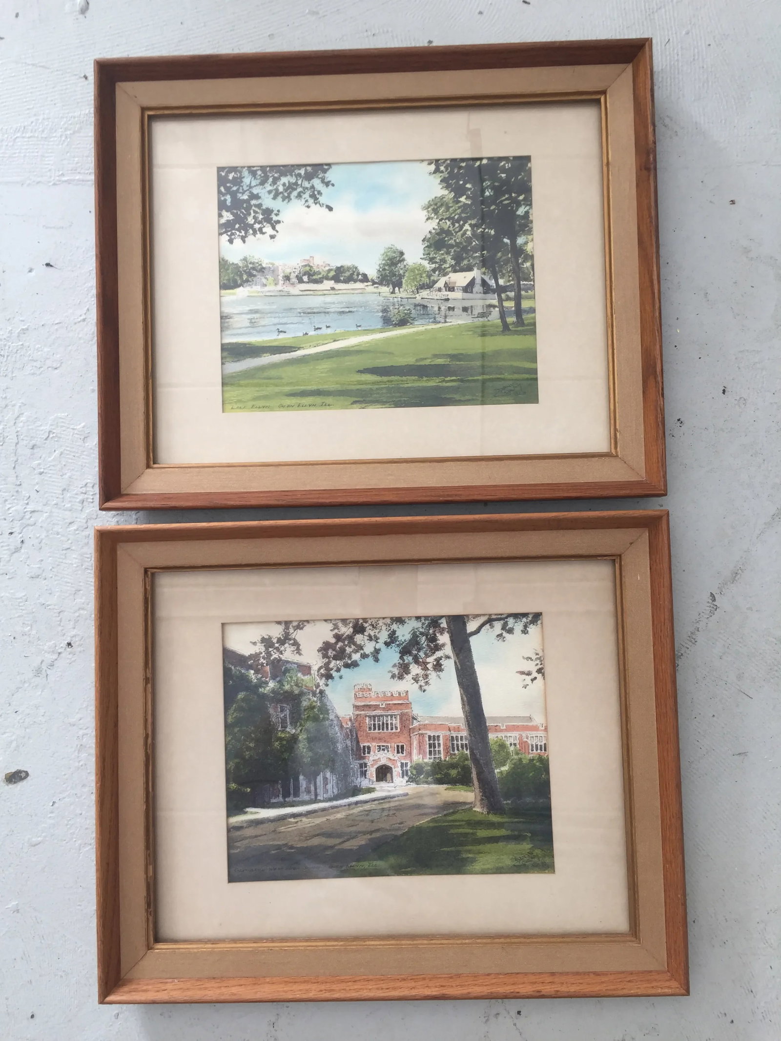 Mid Century Ohio Hand Painted Prints - a Pair - 10