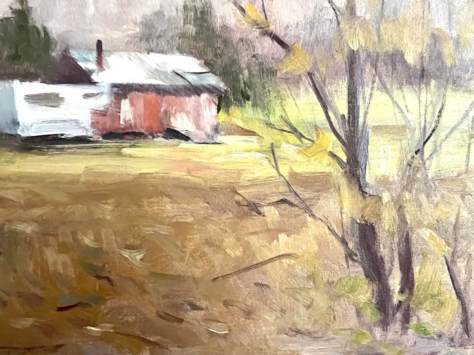 Vintage American Impressionist Oil Painting Vermont Homestead Landscape by Harry Barton - 4