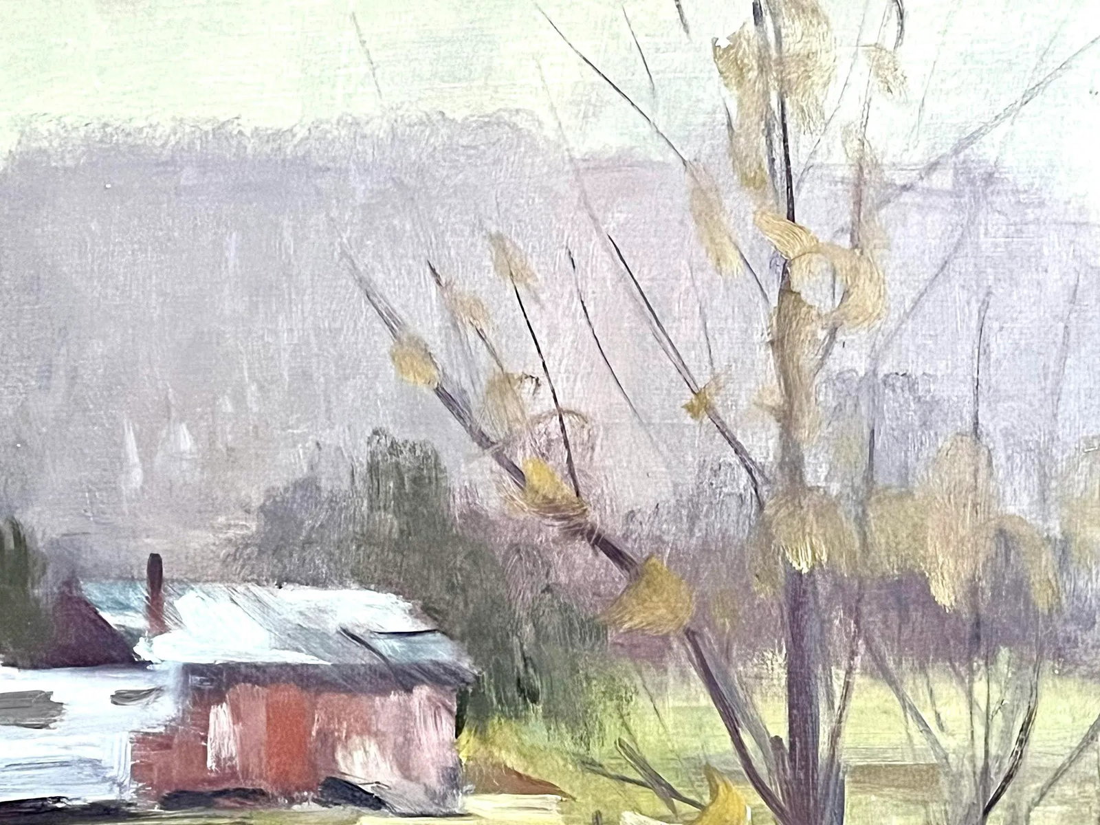 Vintage American Impressionist Oil Painting Vermont Homestead Landscape by Harry Barton - 5