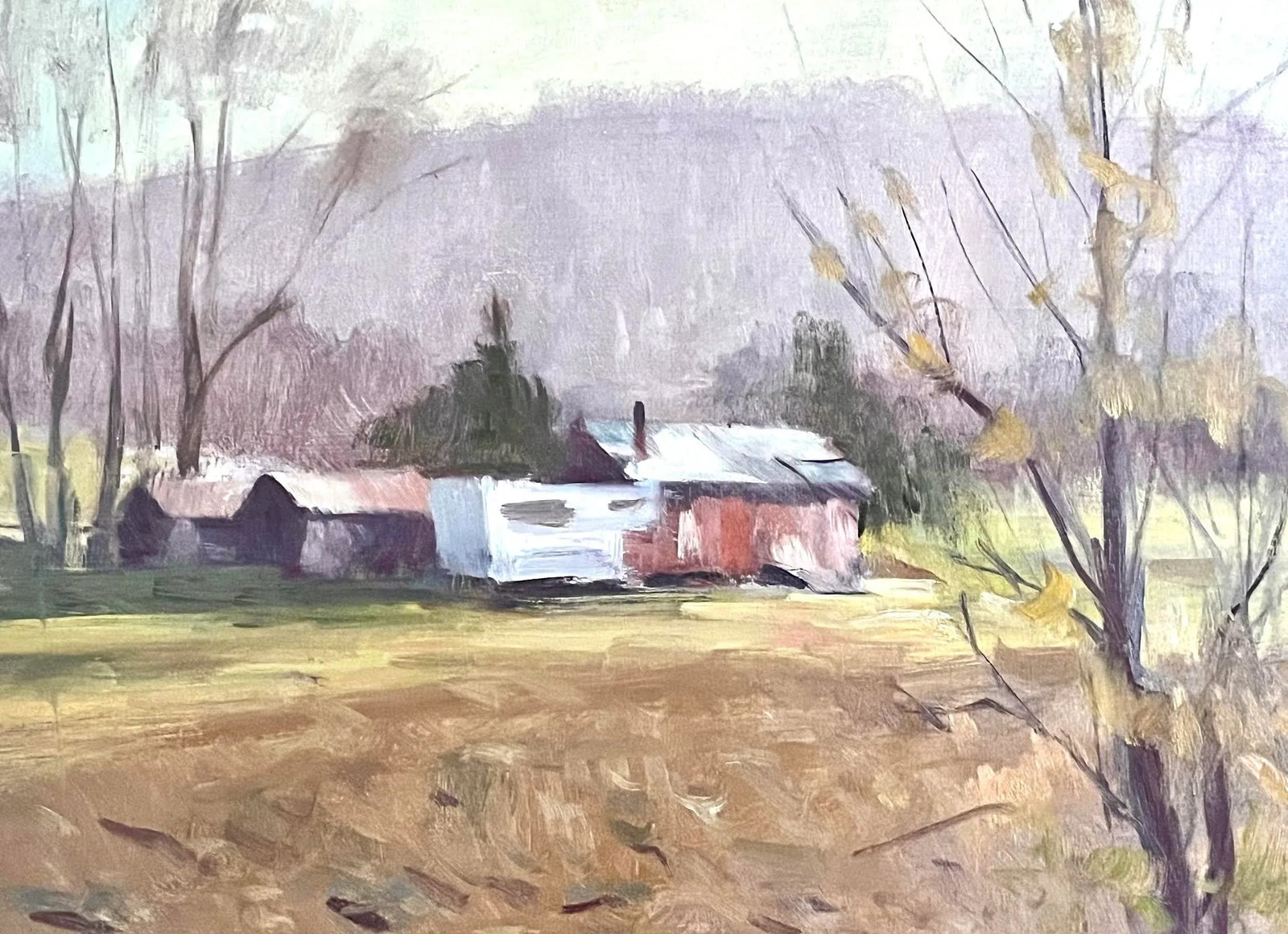 Vintage American Impressionist Oil Painting Vermont Homestead Landscape by Harry Barton - 6