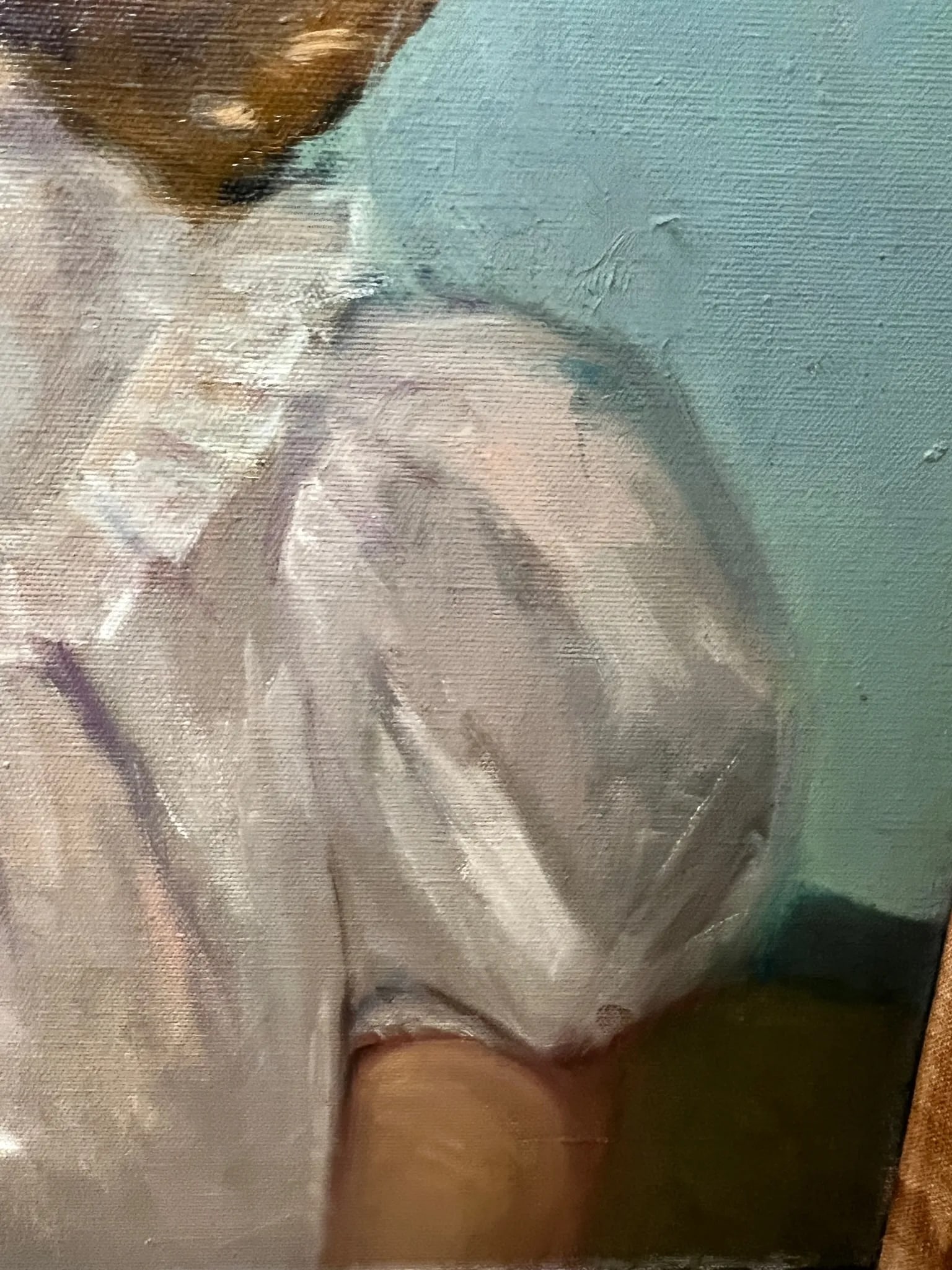 Timeless and Innocent Original Oil Painting Young Girl With Straw Hat - 8