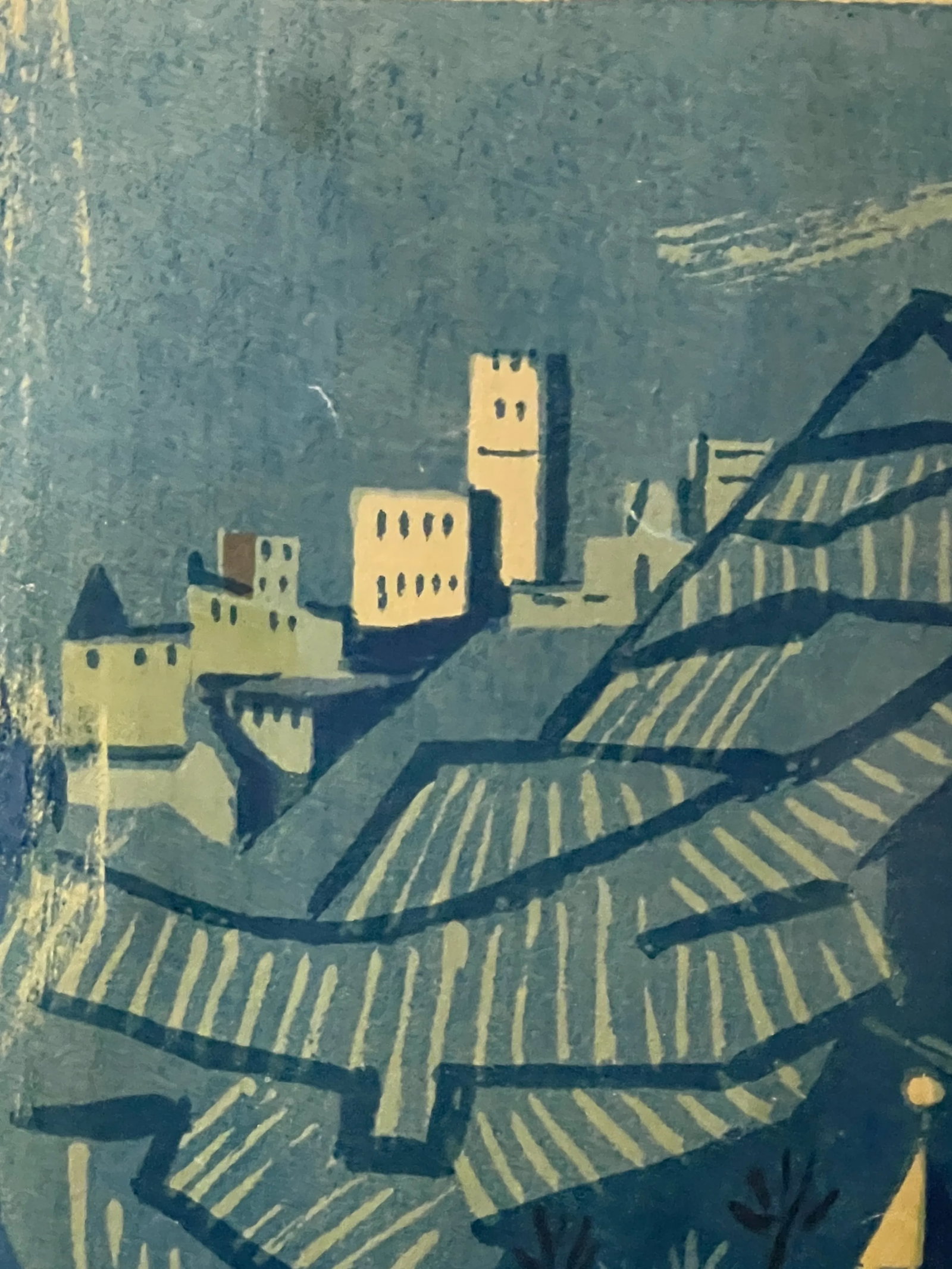 Intriguing Cubist Castle and River Scene, Signed Lithograph - 6
