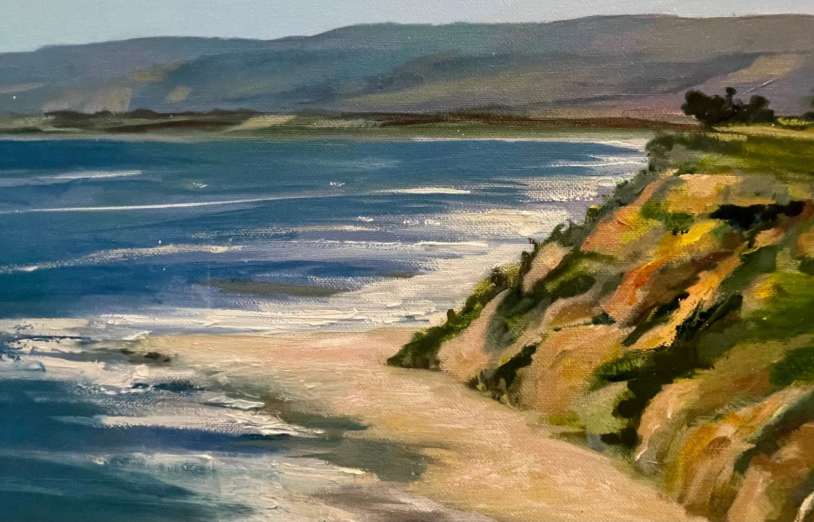 Santa Barbara Blue Seascape Painting 'Above Hendry's Beach' by Michele Zuzalek - 2