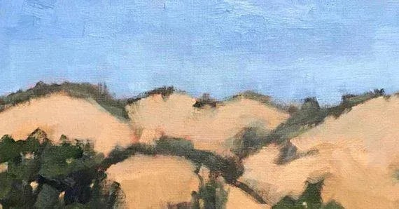 Golden Hills, Plein-Air Oil Landscape Painting - 2