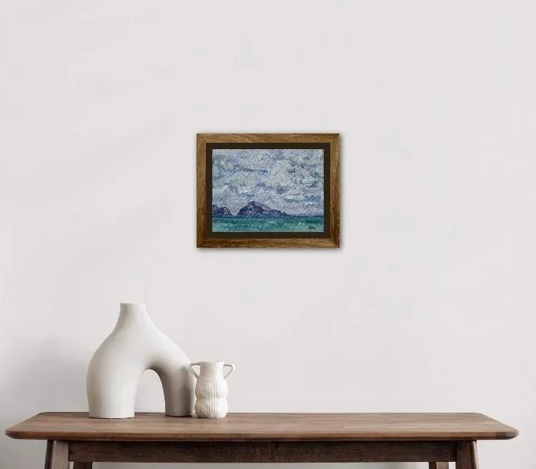 Clouds Over Turtle Island, Impressionist Oil Painting Plein Air - 2