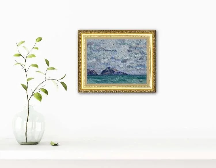 Clouds Over Turtle Island, Impressionist Oil Painting Plein Air - 3