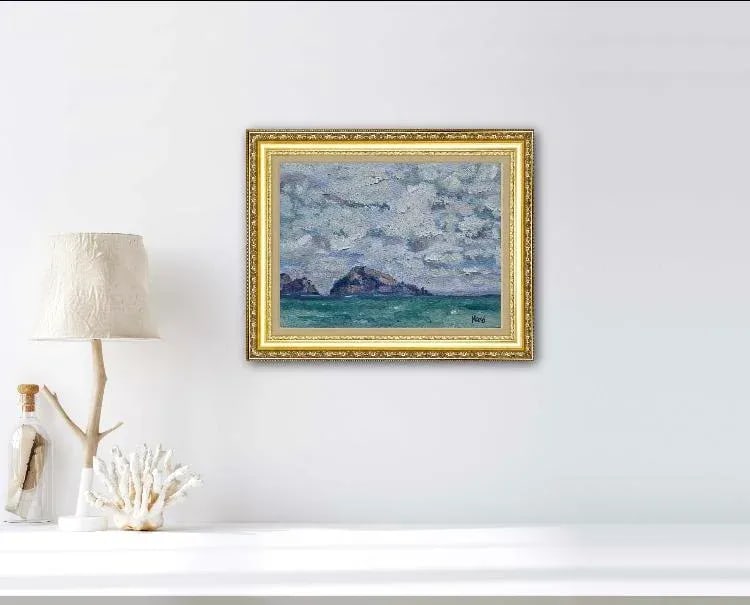 Clouds Over Turtle Island, Impressionist Oil Painting Plein Air - 4