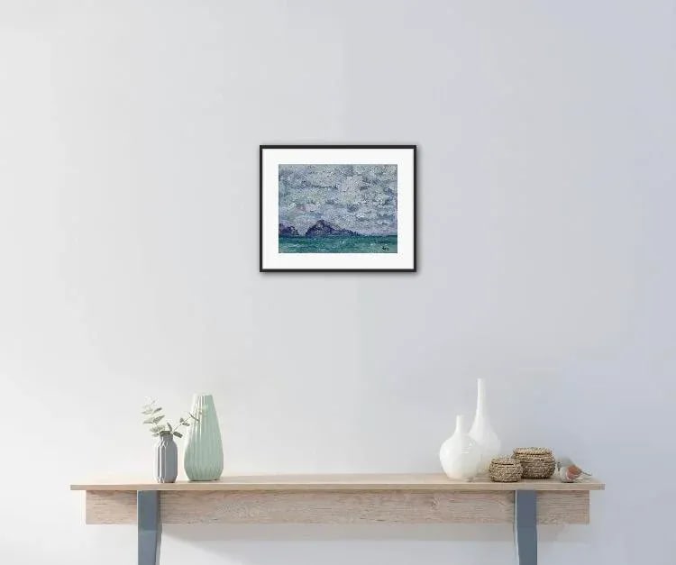 Clouds Over Turtle Island, Impressionist Oil Painting Plein Air - 6