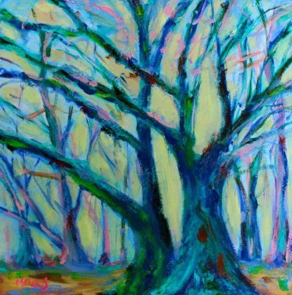 Mystery Trees, Contemporary Oil Painting - 3