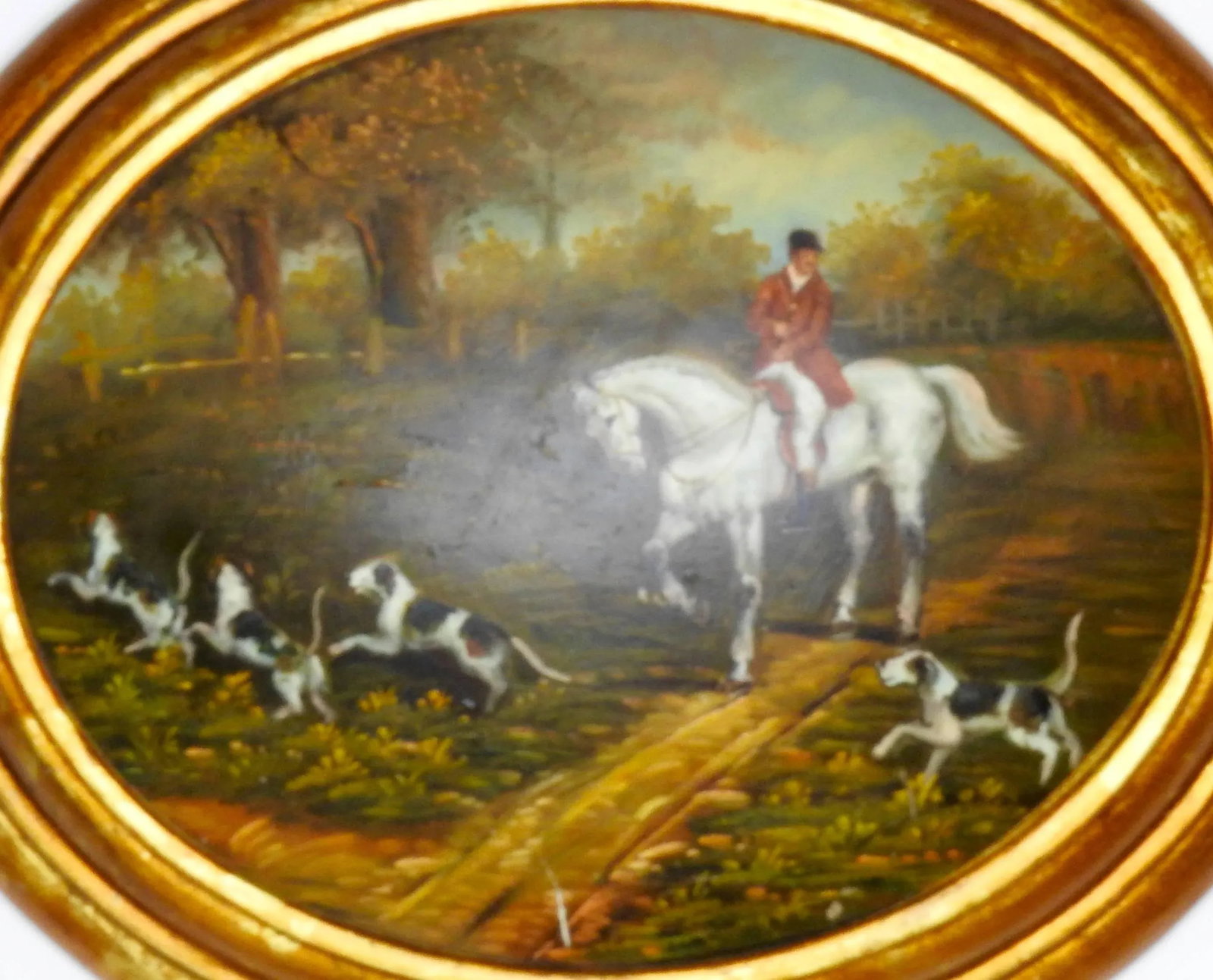 19th Century Oil on Wood English Hunt Scene - 2