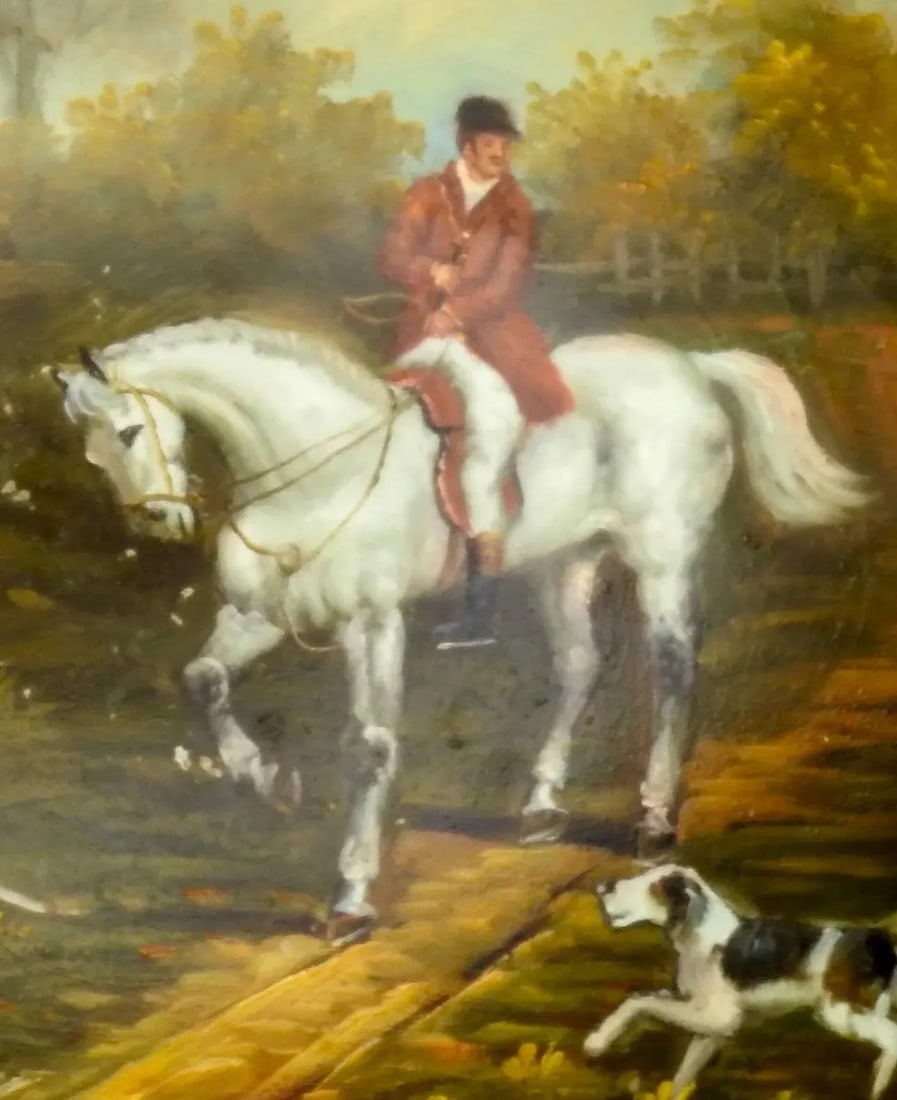 19th Century Oil on Wood English Hunt Scene - 3