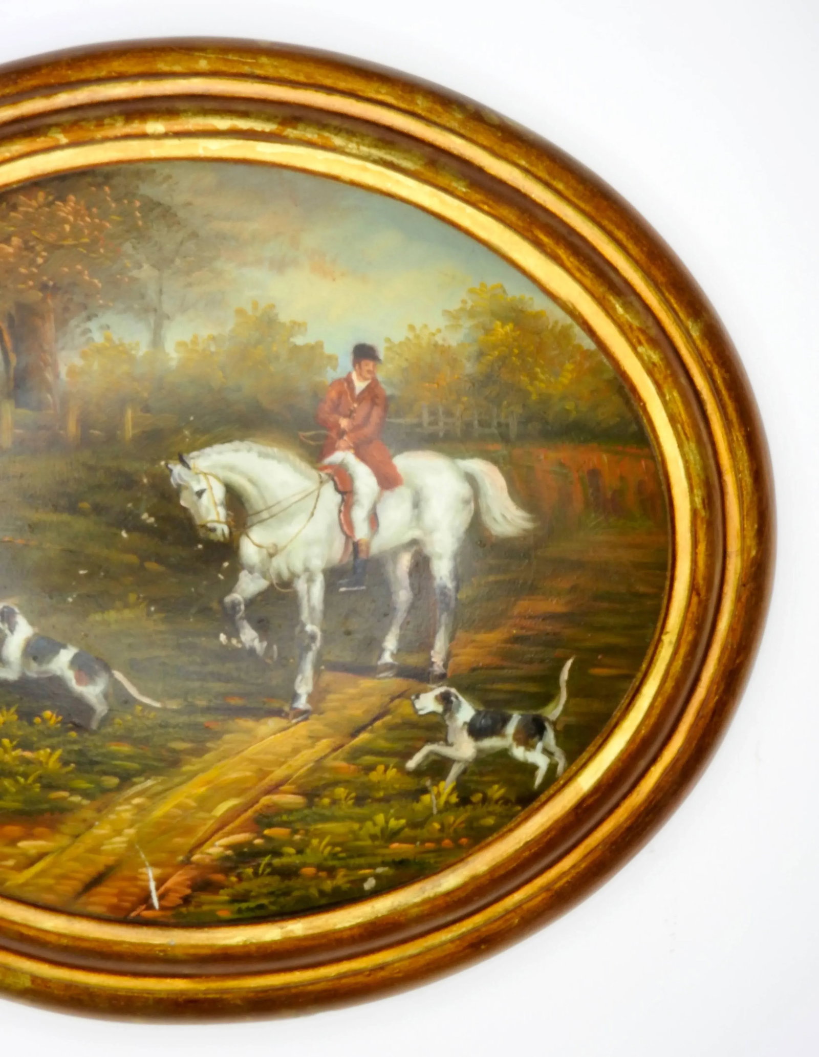 19th Century Oil on Wood English Hunt Scene - 6