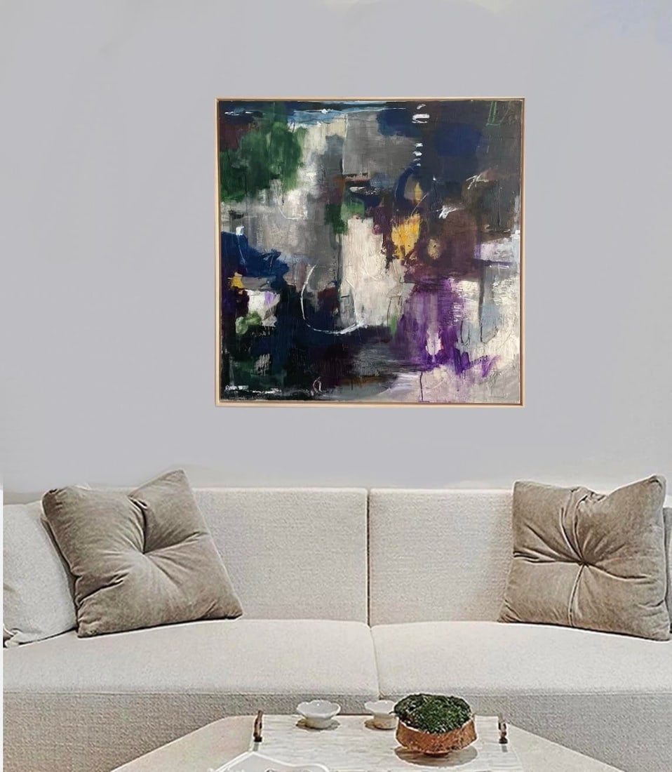 Modern Organic Large Painting "Resolution" Contemporary Abstract Painting - 2