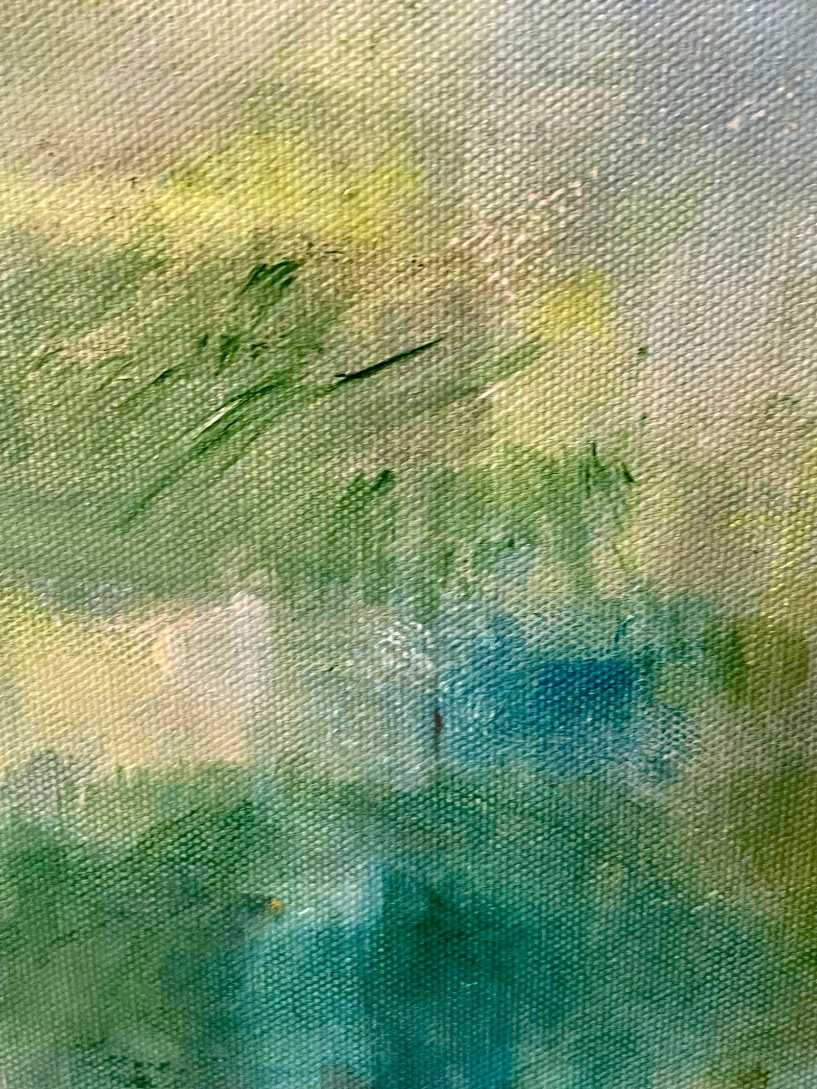Large Original Abstract Landscape Painting "Staying on Course" in Blues Greens by Michele Zuzalek - 4