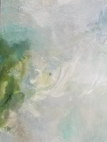 Large Original Abstract Landscape Painting "Staying on Course" in Blues Greens by Michele Zuzalek - 5