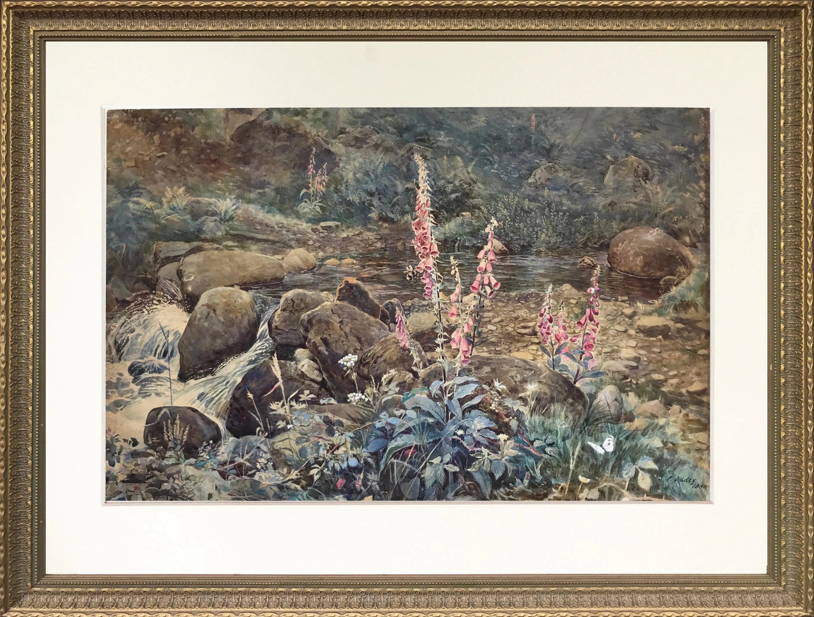 Joseph Addey "Fox Gloves" English Landscape Painting 19th Century (1 of 6)