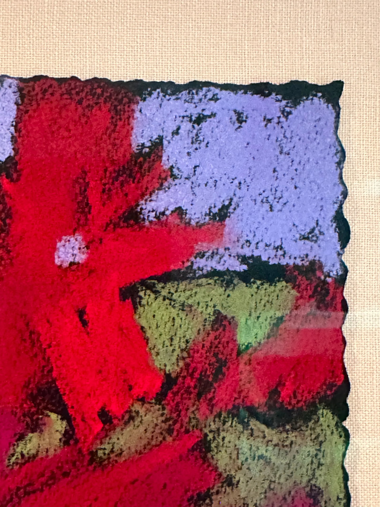 "Five at Noon" Contemporary Fauvist Landscape Pastel Drawing on Paper - 5