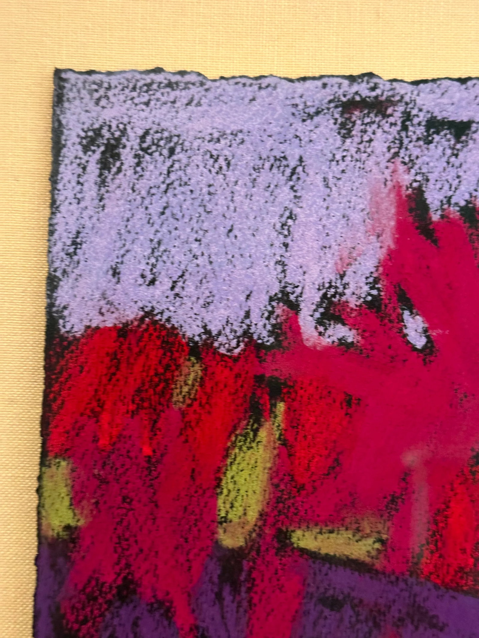 "Five at Noon" Contemporary Fauvist Landscape Pastel Drawing on Paper - 6