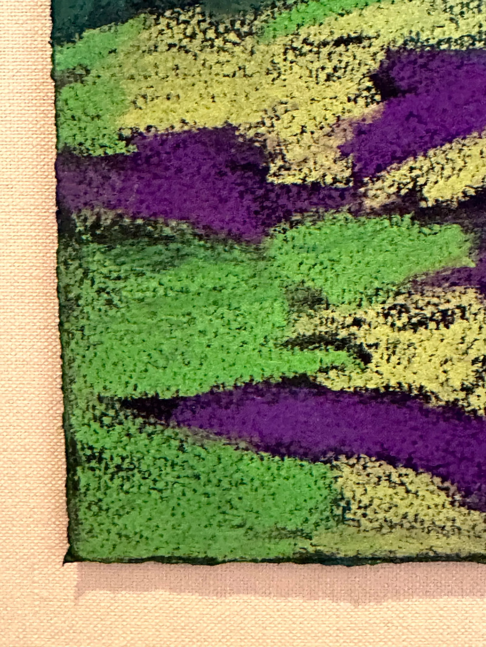 "Five at Noon" Contemporary Fauvist Landscape Pastel Drawing on Paper - 7