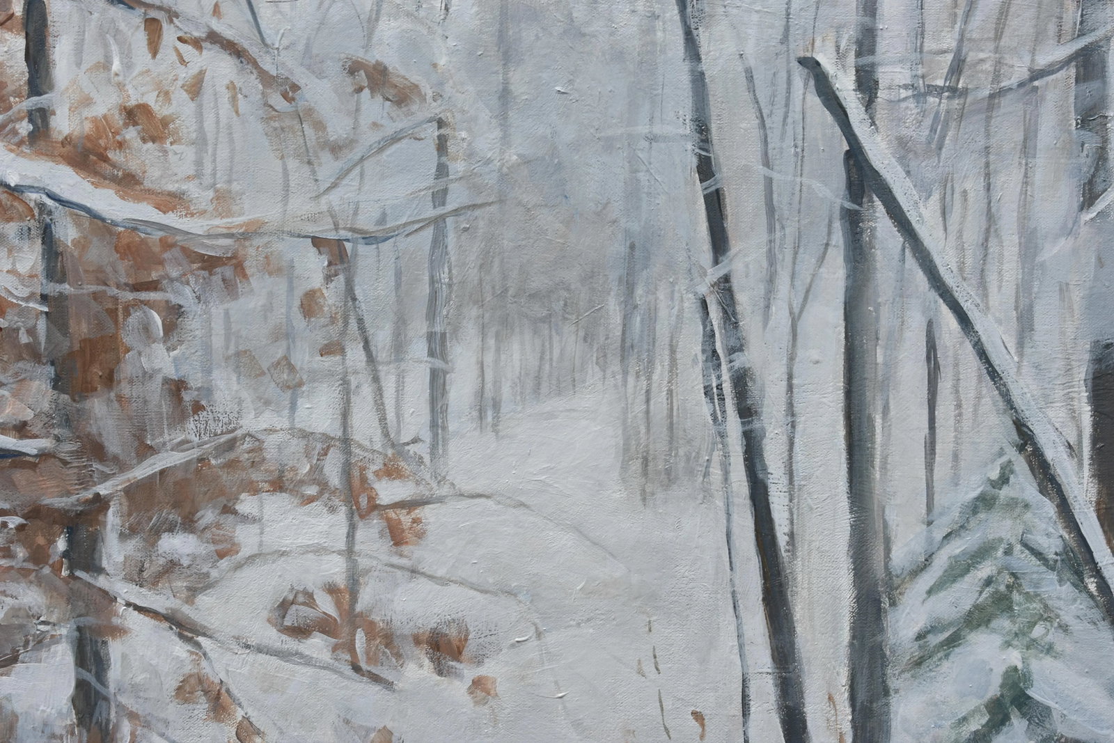 "Walking in a Vermont Snowstorm" Contemporary Painting by Stephen Remick - 4