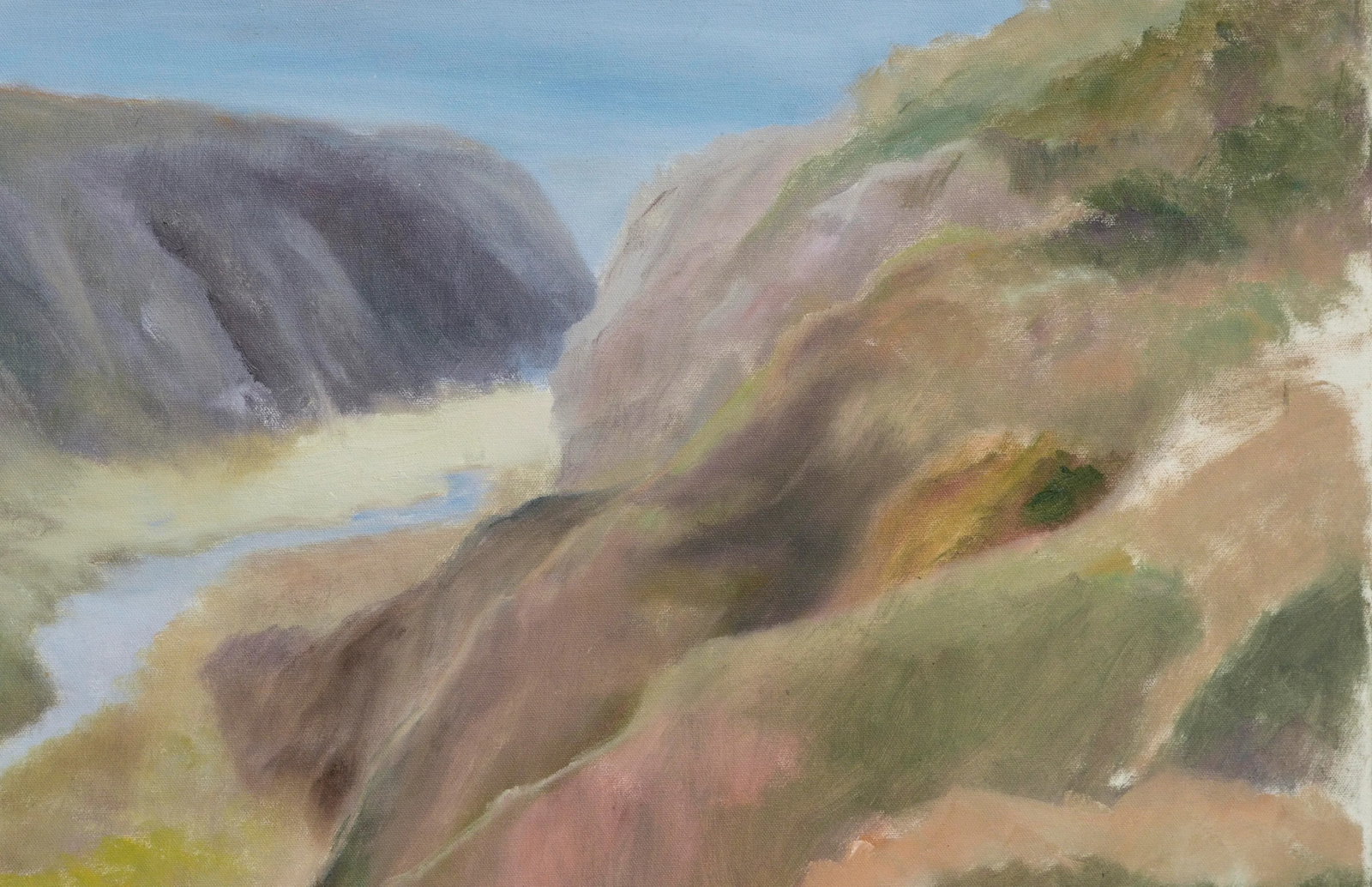 River Outlet in Big Sur, California Coastal Bluffs Landscape by Kenneth Lucas - 2
