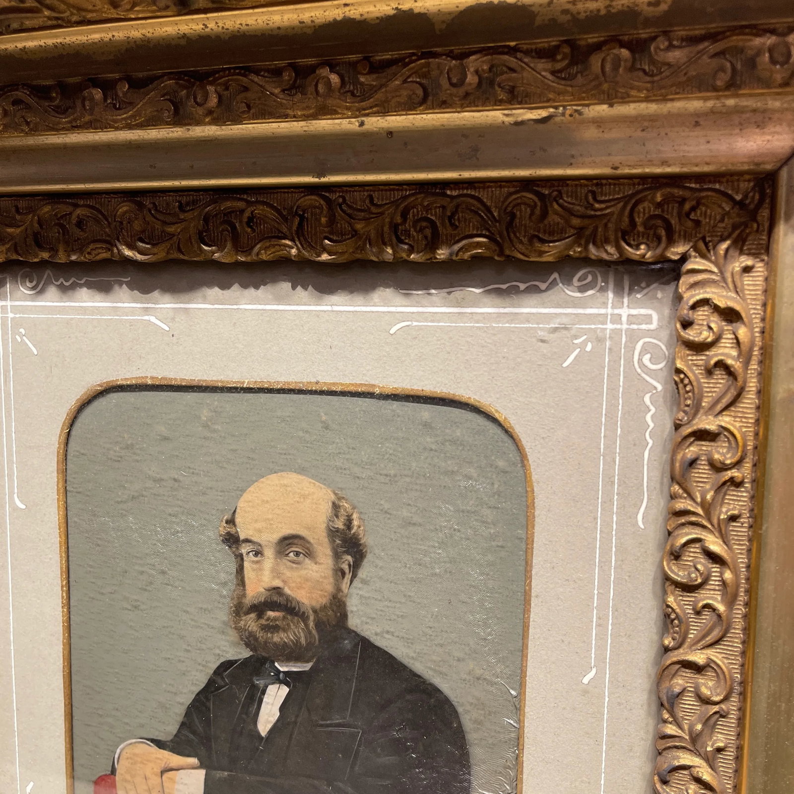 Mid 19th Century Hand Painted Photographic Portrait of a Dignitary Gentleman - 6