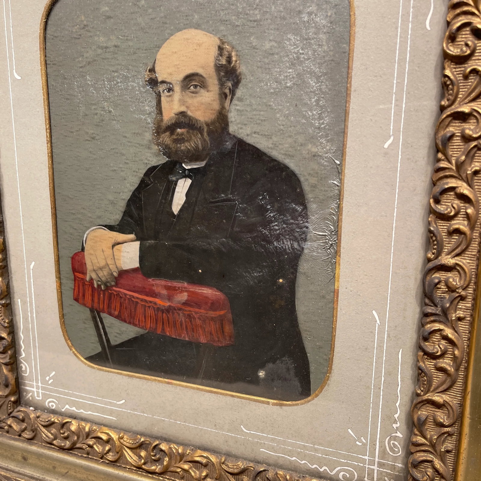Mid 19th Century Hand Painted Photographic Portrait of a Dignitary Gentleman - 7