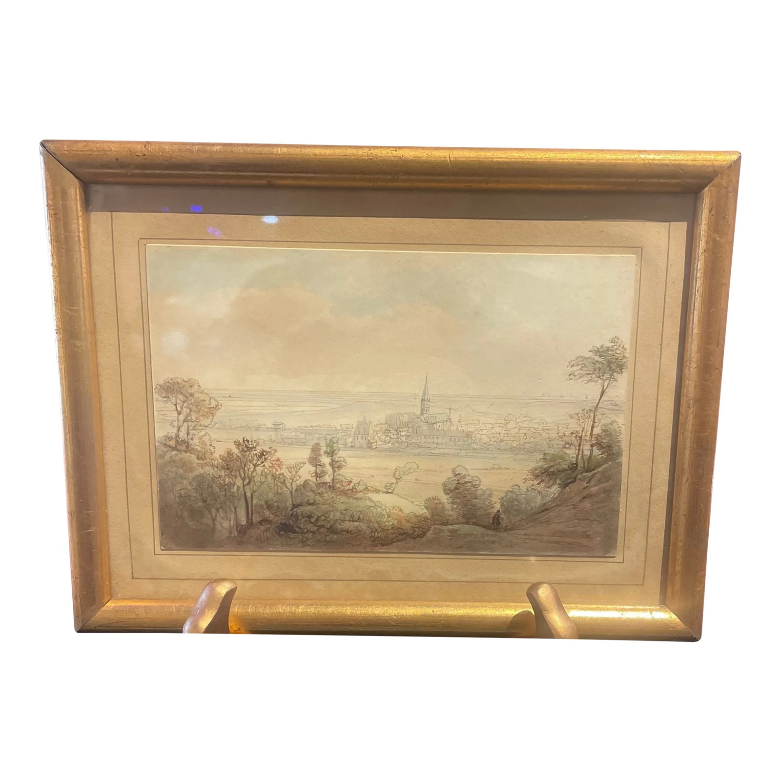 1849 Antique German Landscape Watercolor Painting by Casper Scheuren: German Landscape watercolor by Casper Scheuren 1810-1867 Dated on back 1849 (see photos) Excellent condition, we have never had it out of the original frame. Condition: Alterations: Original
