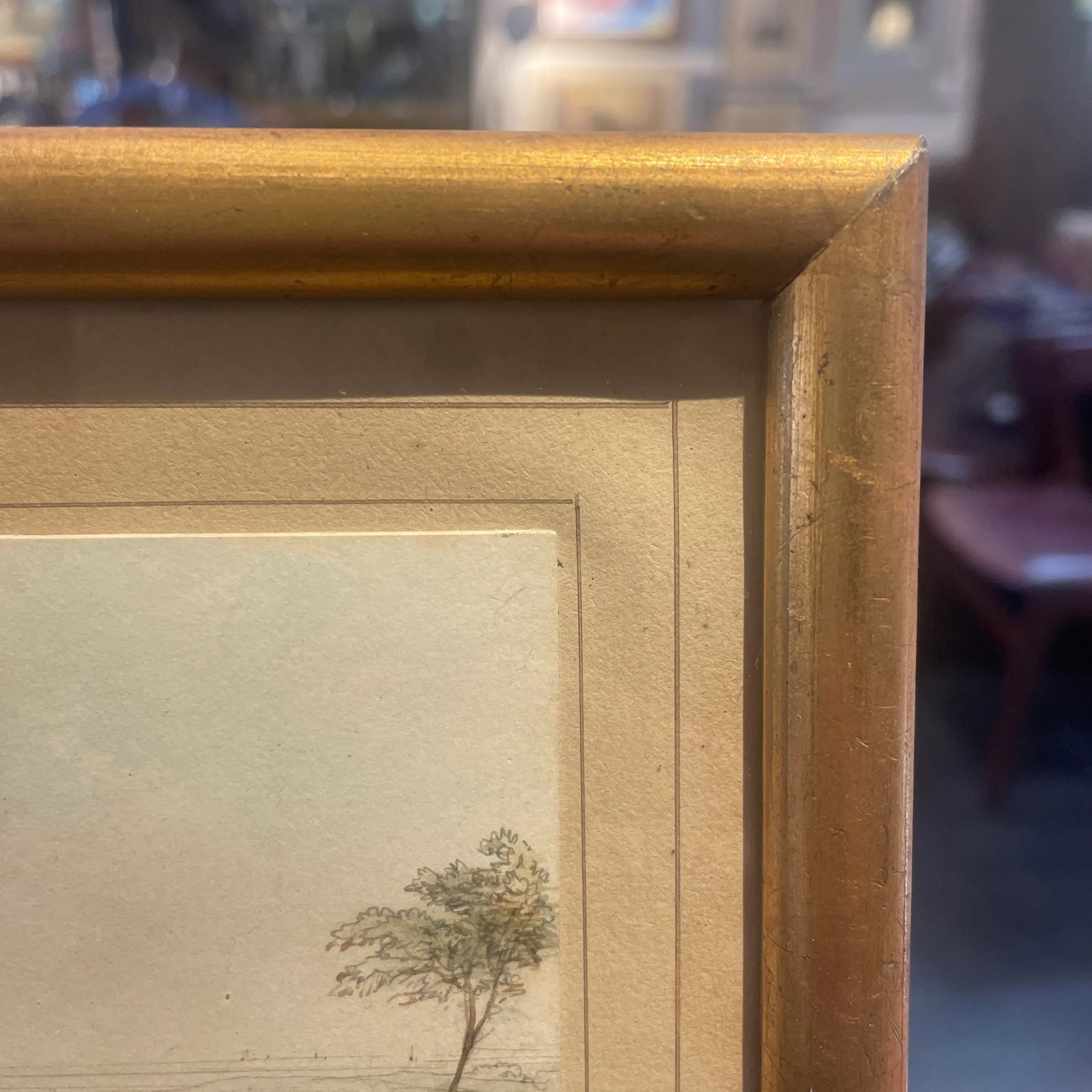 1849 Antique German Landscape Watercolor Painting by Casper Scheuren - 6