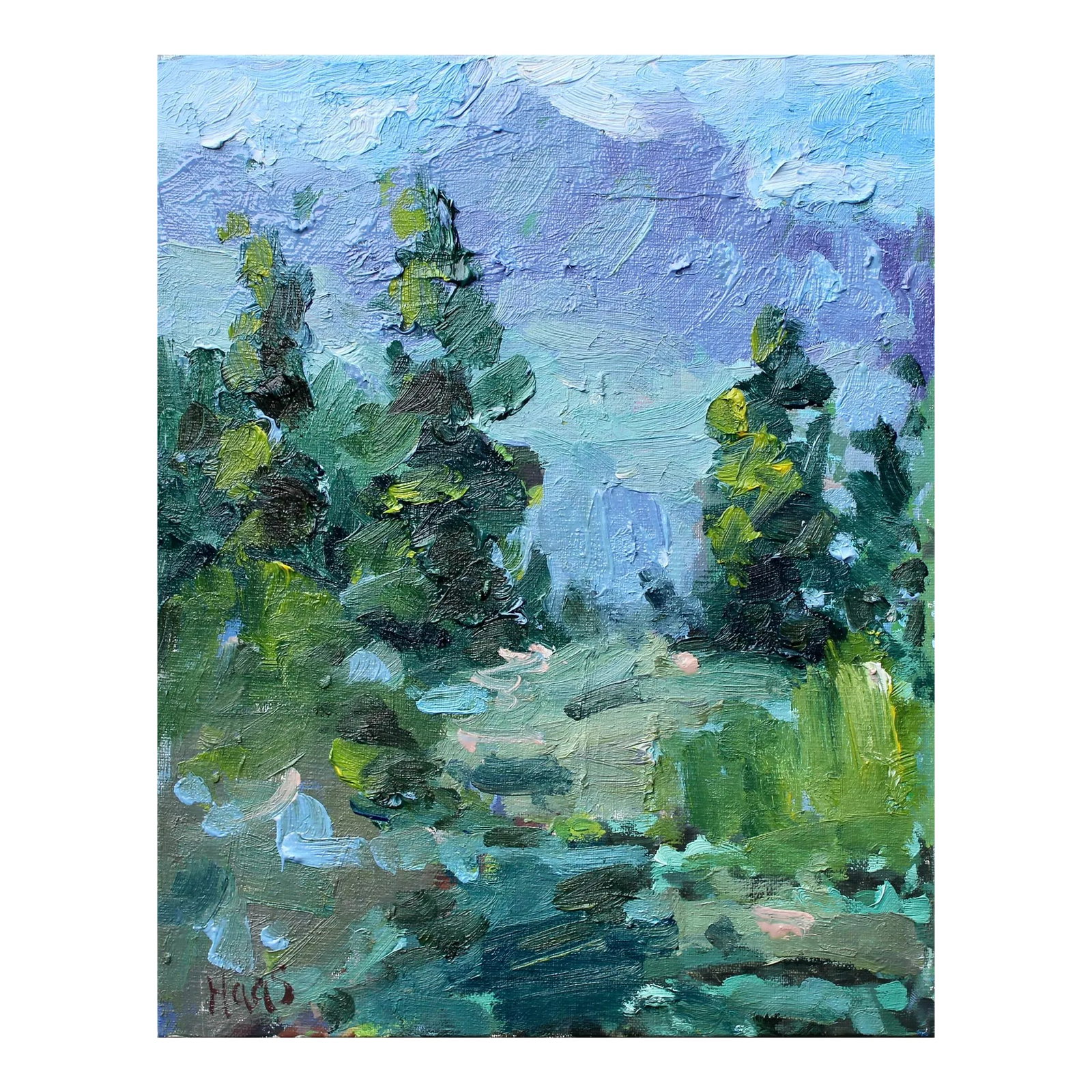 Desertscapes Sierra Nevada Oil Painting Landscape: Quiet Places & Desertscapes - Sierra Nevada Original oil painting by Haas, 8 x 10 unframed on linen panel, signed. Celebrate the rugged majesty of the High Sierra with "Sierra Nevada." This original