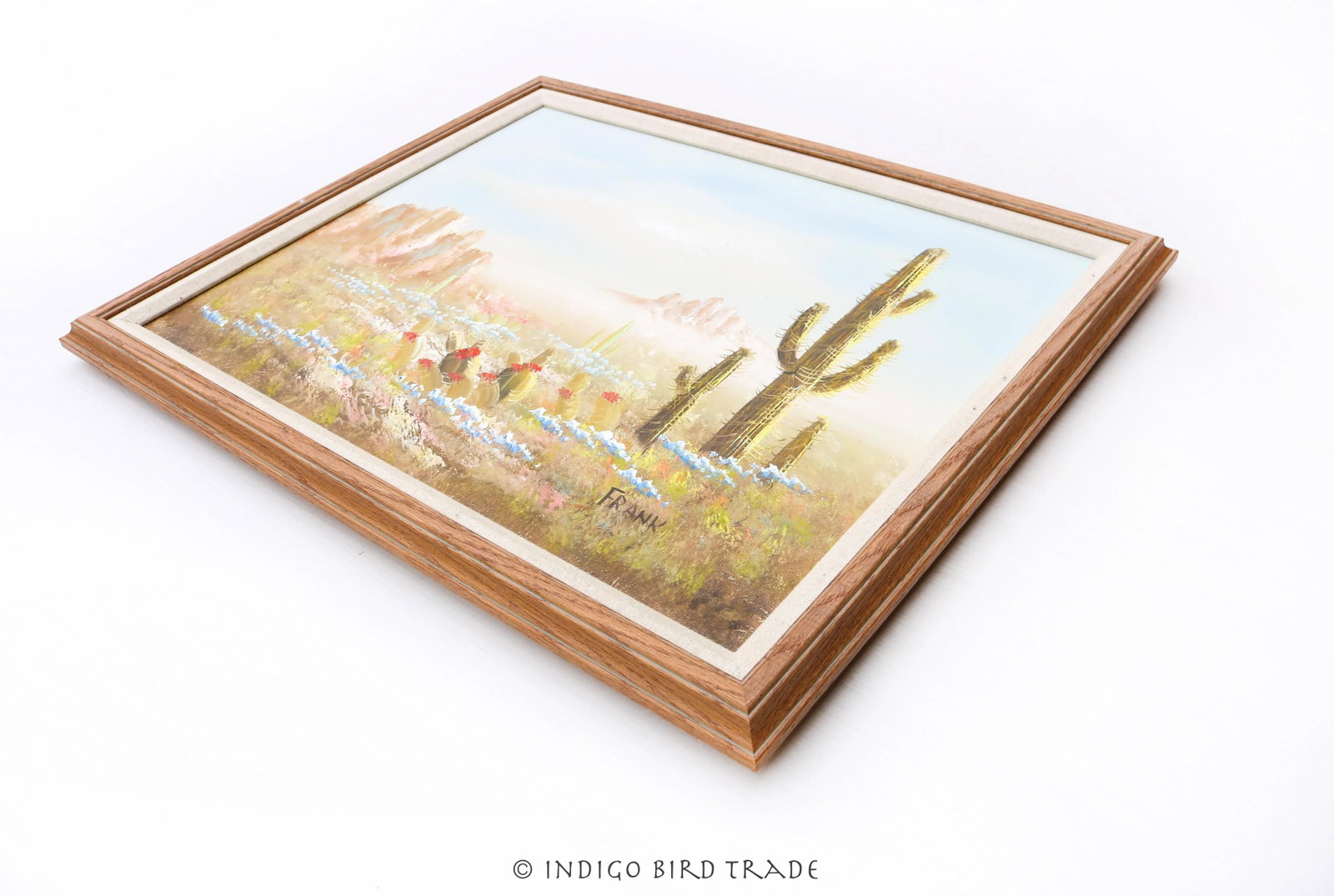 Vintage Framed Oil on Canvas Arizona Desert Southwest Landscape Painting - 2