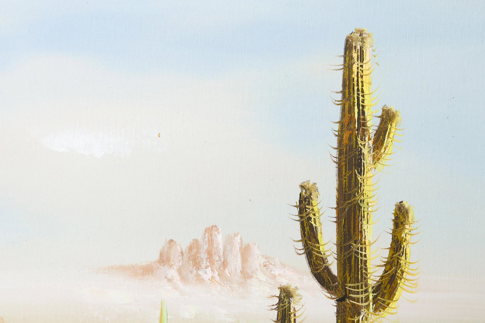 Vintage Framed Oil on Canvas Arizona Desert Southwest Landscape Painting - 3