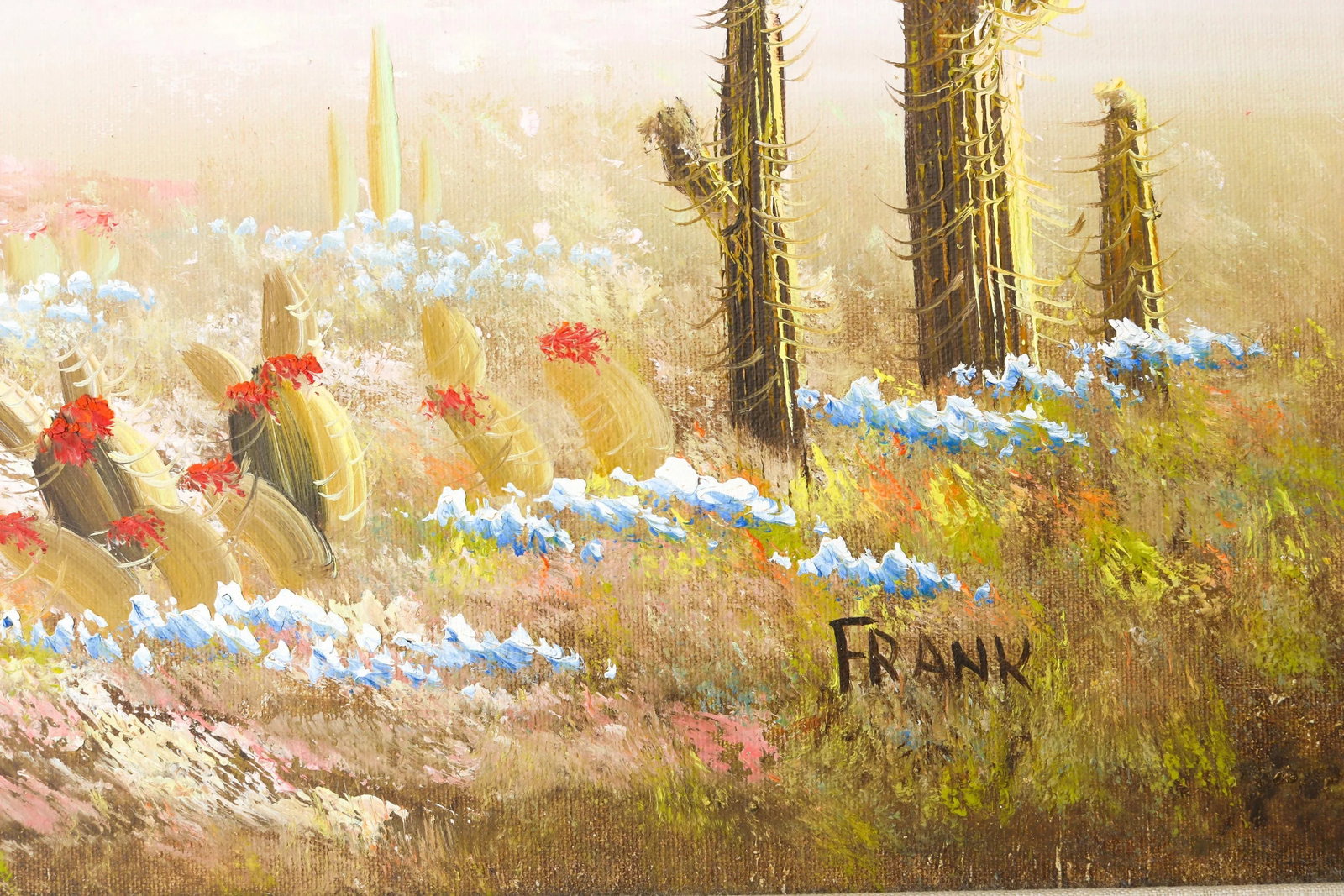 Vintage Framed Oil on Canvas Arizona Desert Southwest Landscape Painting - 4