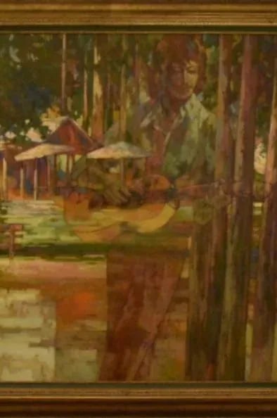 1970s Vintage Ervin Darai La Set Oil on Canvas Painting - 4