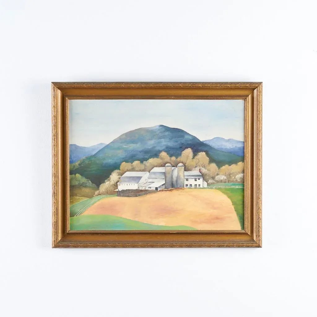 1940s Vintage Wpa Style Farmhouse in San Marcos Texas Painting - 2