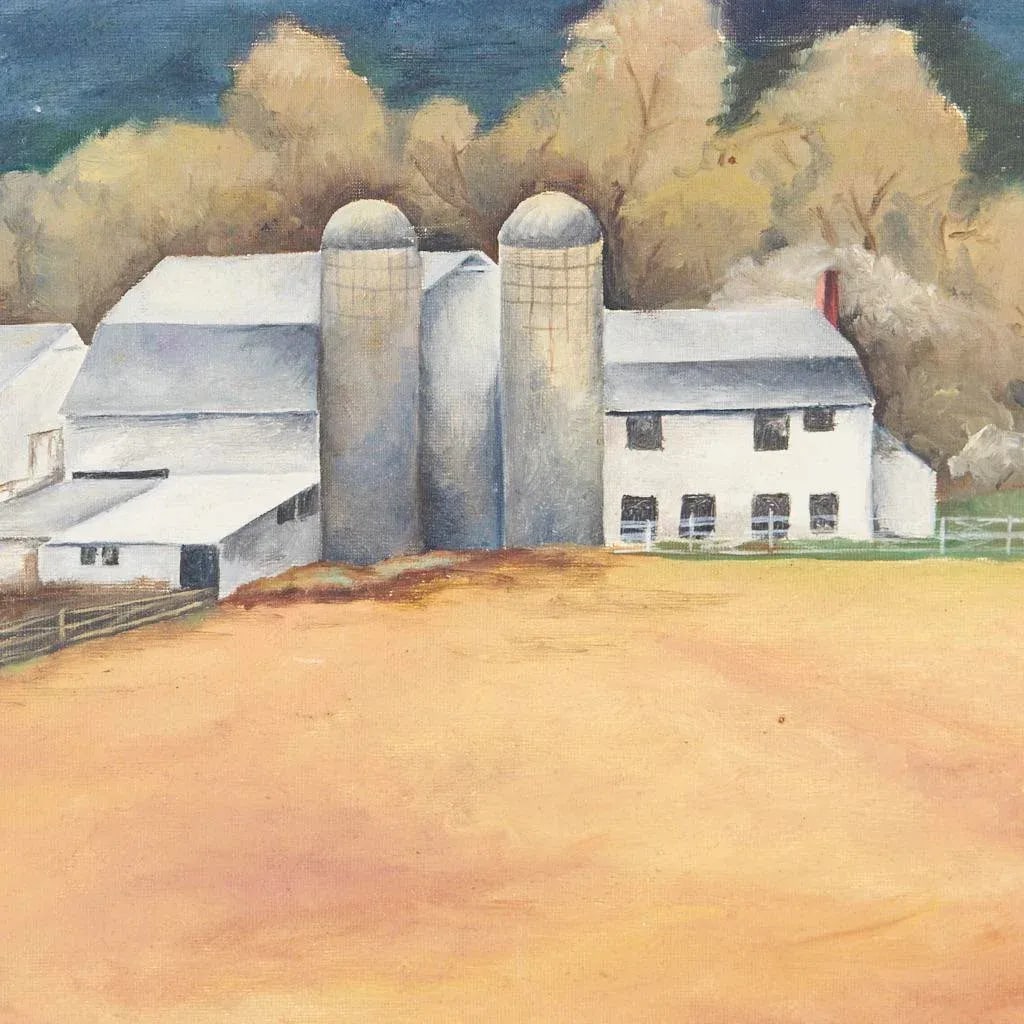1940s Vintage Wpa Style Farmhouse in San Marcos Texas Painting - 3