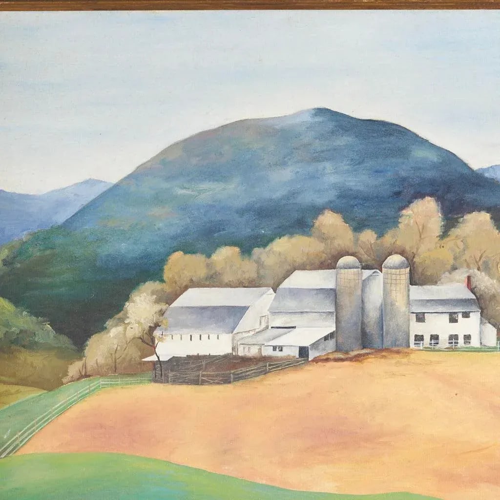 1940s Vintage Wpa Style Farmhouse in San Marcos Texas Painting - 4