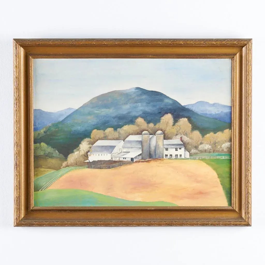 1940s Vintage Wpa Style Farmhouse in San Marcos Texas Painting - 5