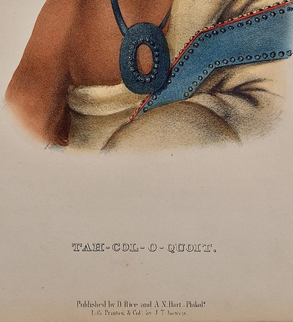 Tah-Col-O-Quoit: Original 19th Century Hand-Colored McKenney & Hall Lithograph, 1848 - 5