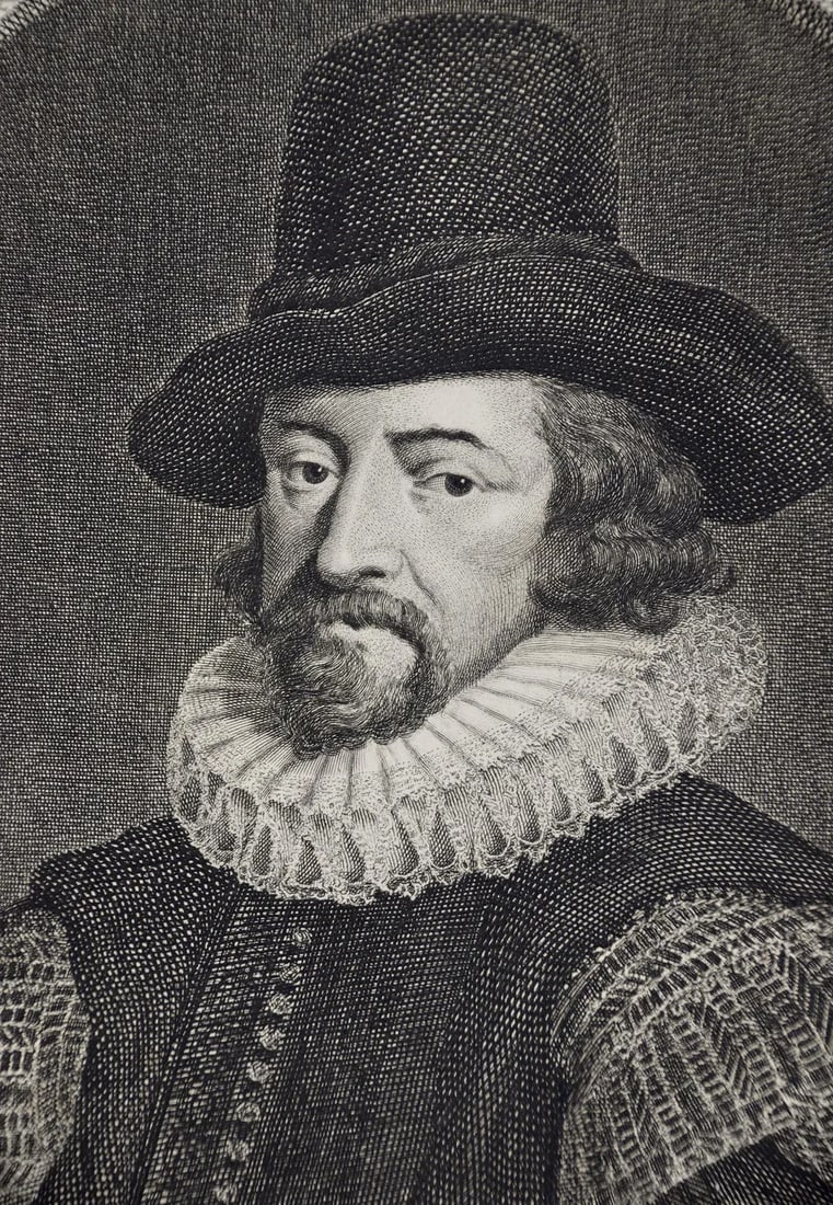 Sir Francis Bacon: 18th C. Portrait of Philosopher, Scientist, Author, Statesman, 1738 - 3