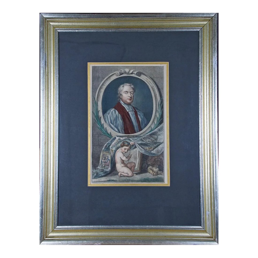 Tillotson, Archbishop of Canterbury: An 18th C. Hand-Colored Portrait by Kneller, 1738-1742 (1 of 4)