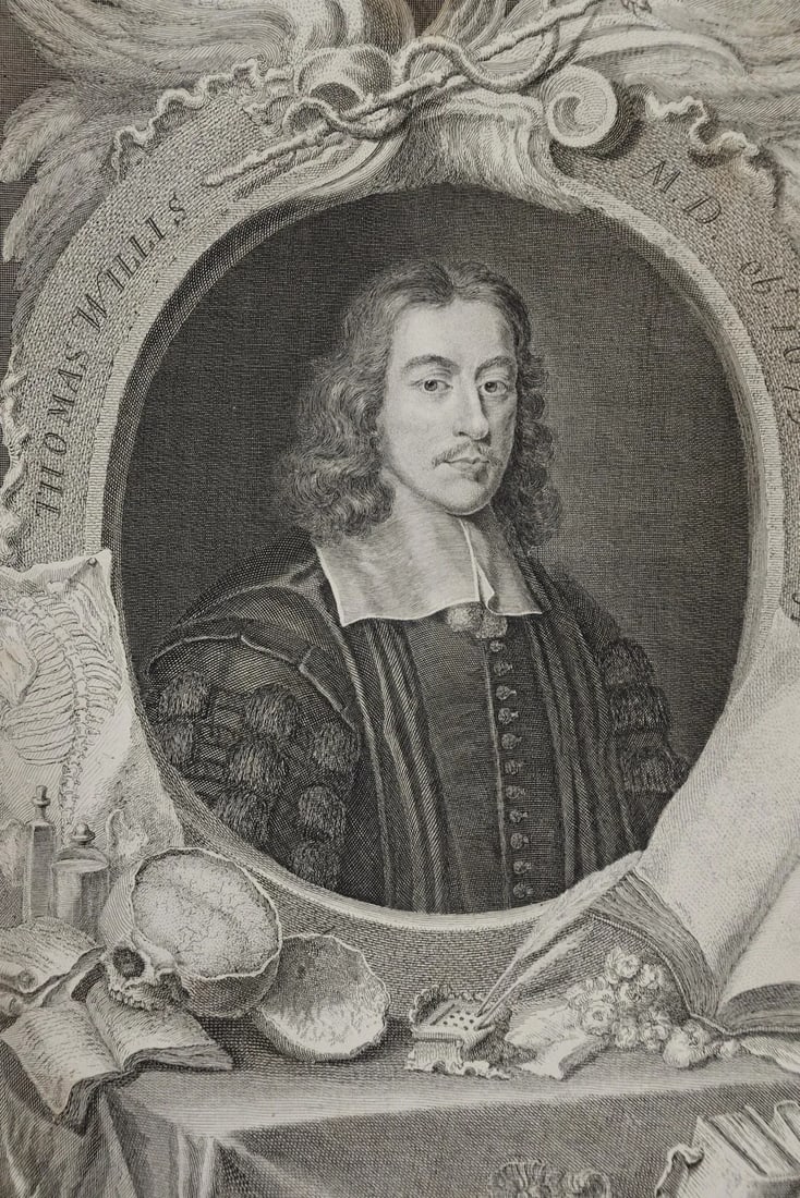 Thomas Willis, Md, 17th C. Pioneer of Neurology & Psychiatry: 18th C. Portrait, by George Vertue, 17 - 2