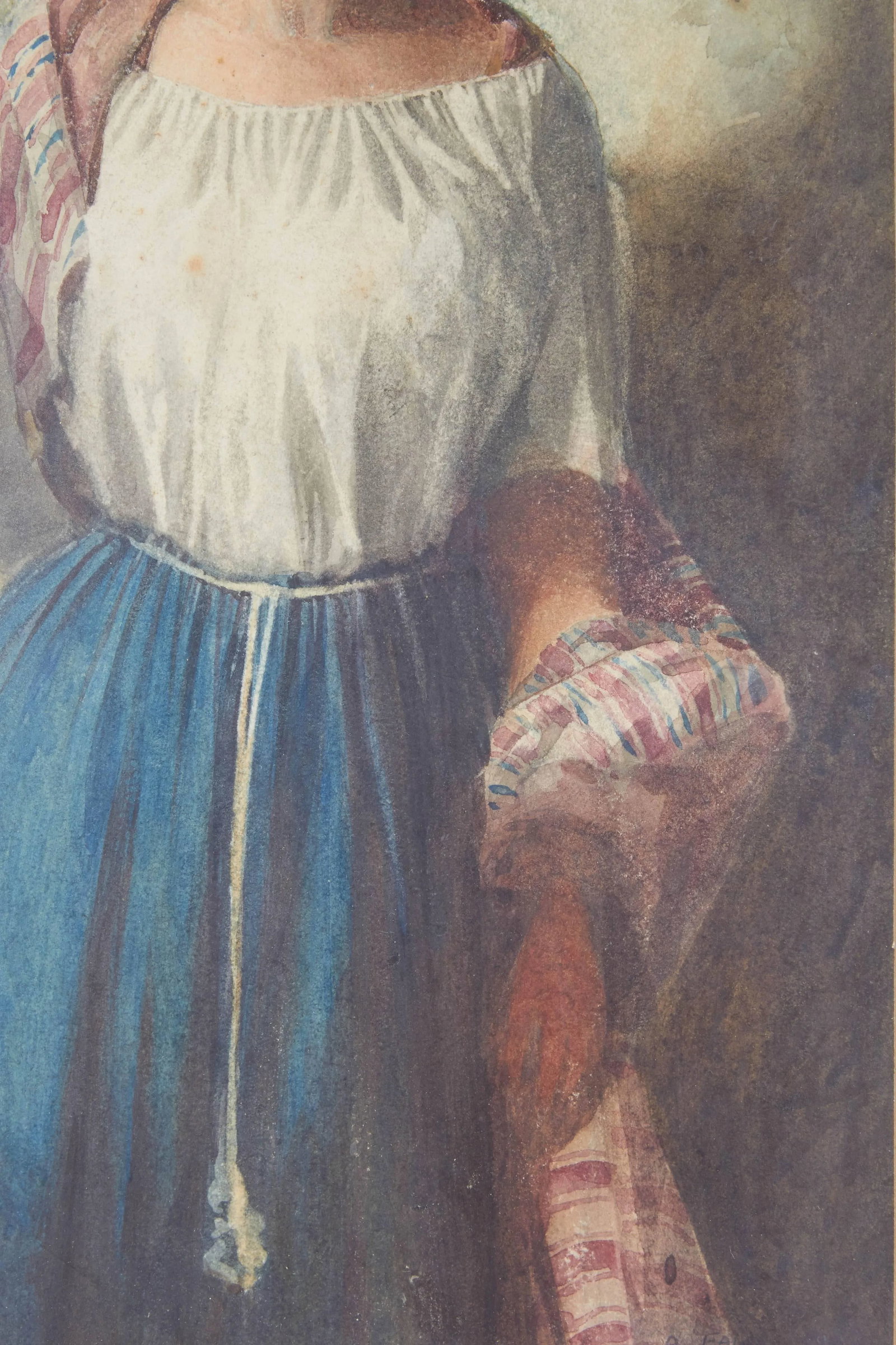 Young Woman With Jug and Shawl by Arturo Faldi - 3