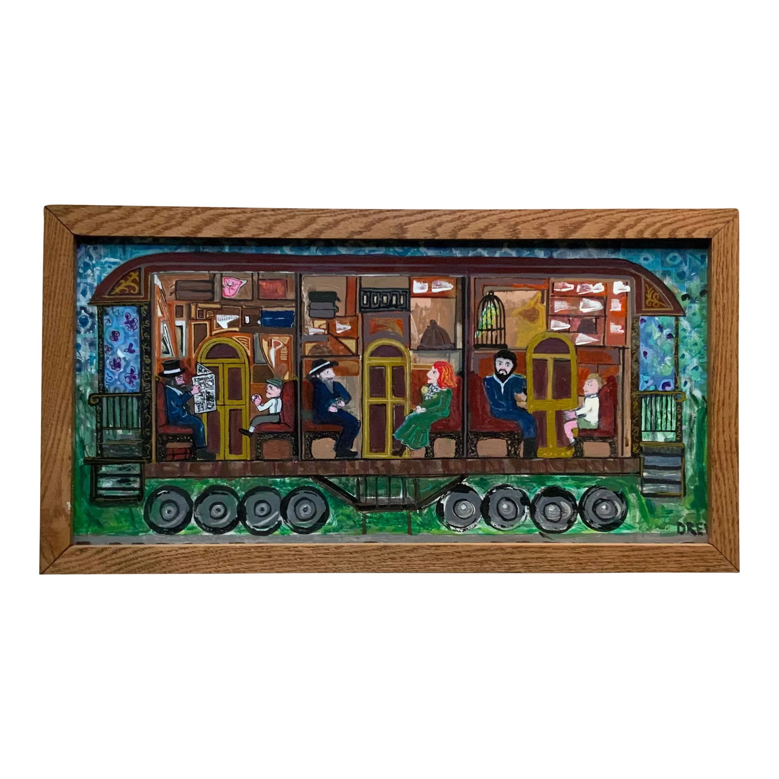 1980s Outsider Art: Framed Oil Painting (1 of 10)