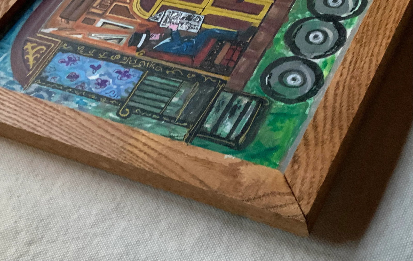 1980s Outsider Art: Framed Oil Painting - 4