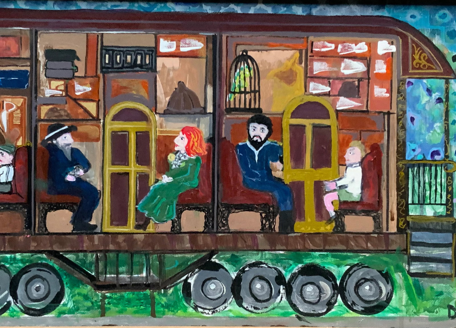 1980s Outsider Art: Framed Oil Painting - 6