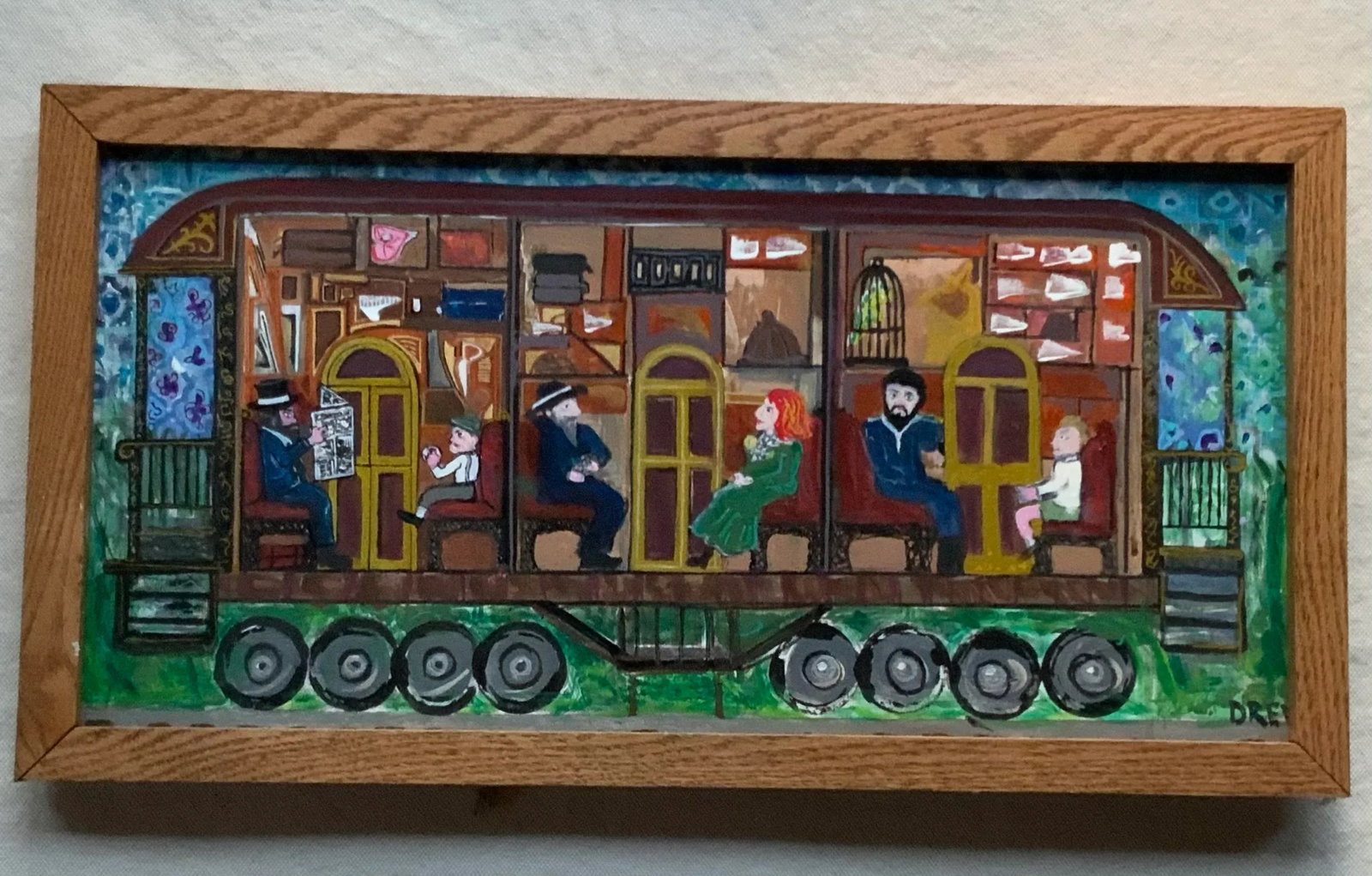 1980s Outsider Art: Framed Oil Painting - 7