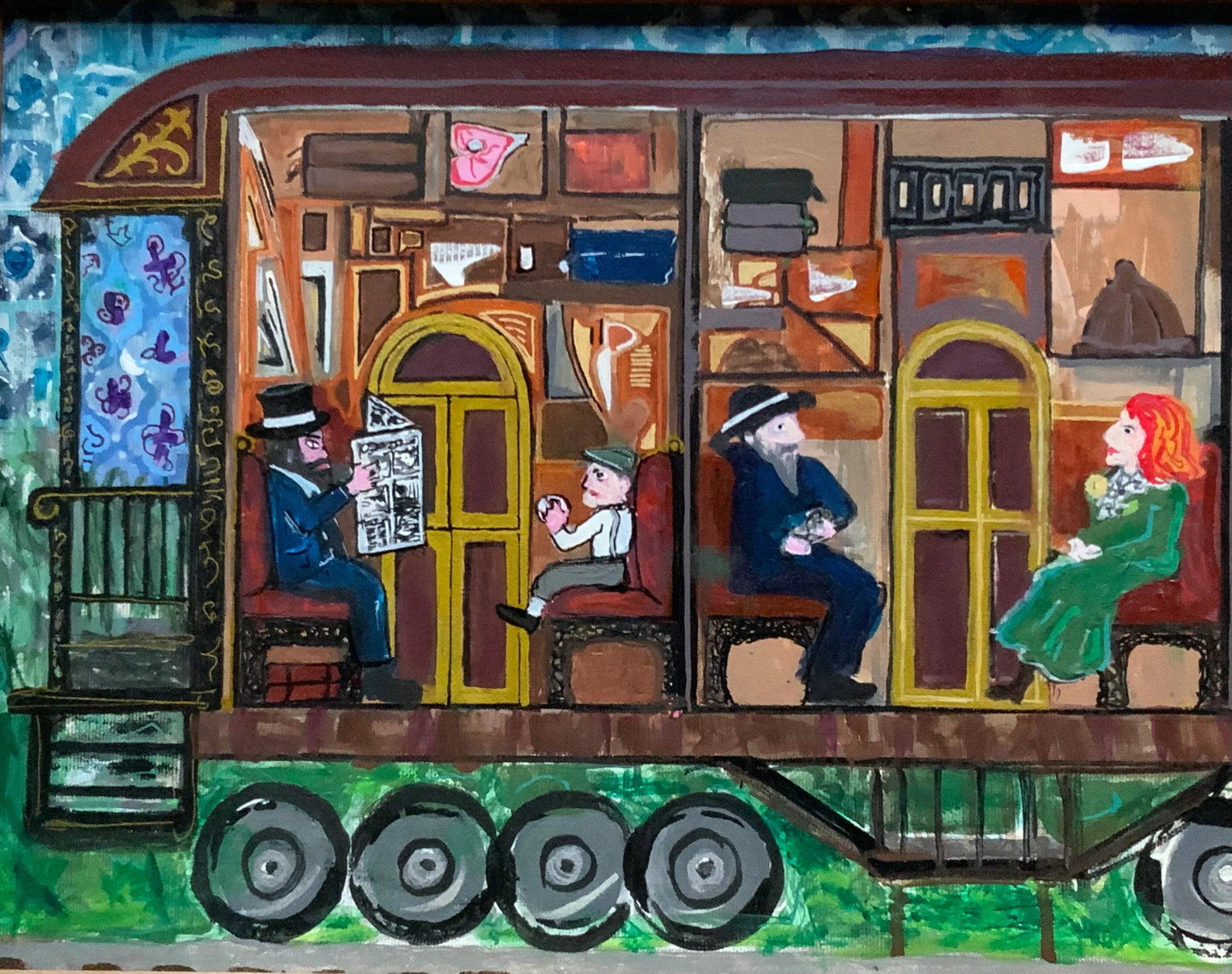 1980s Outsider Art: Framed Oil Painting - 9