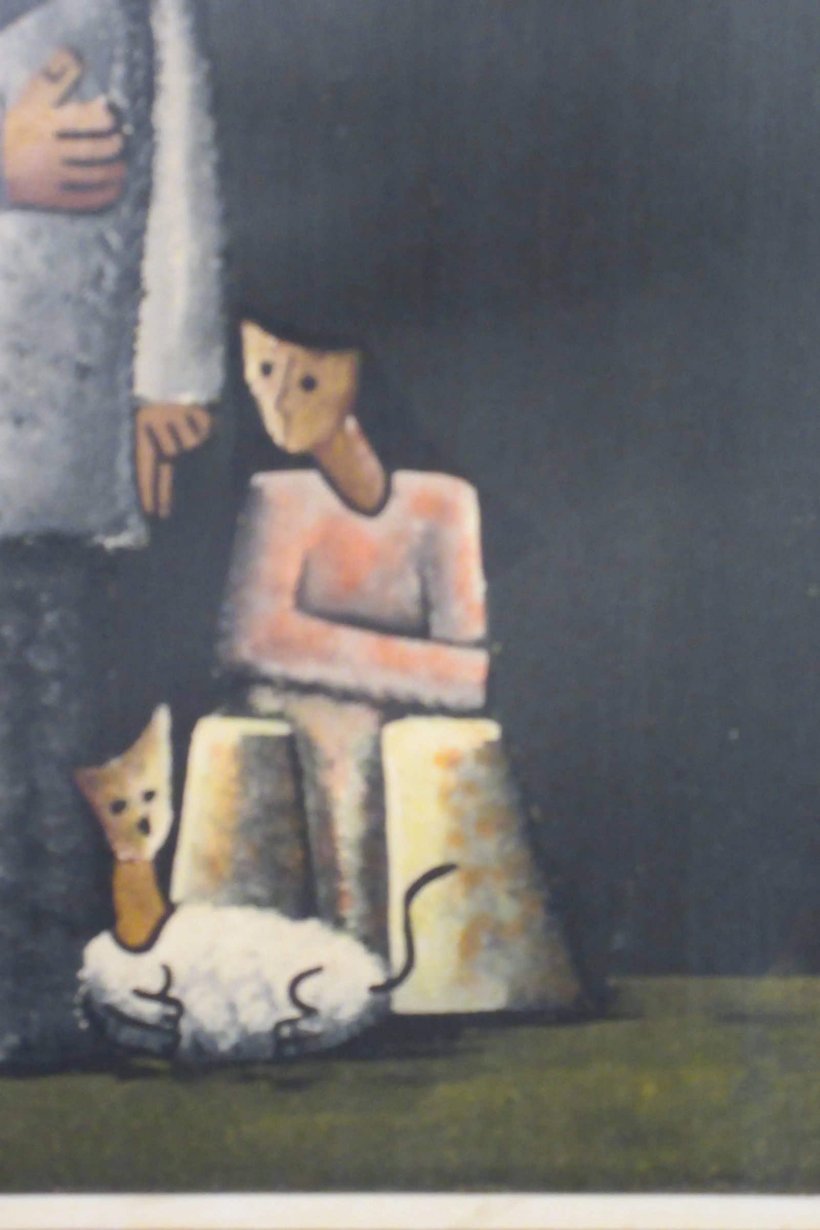1960s Signed Oil on Board Mother and Children - 4