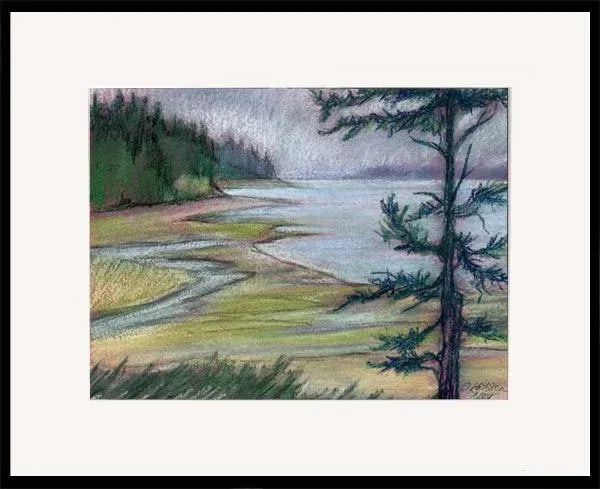 "Bluff View" Contemporary Original Impressionist Landscape Pastel Drawing by Kathleen Ney - 5